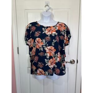Love J 3x short sleeve floral blouse